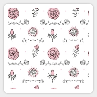 Elegance Seamless pattern with flowers Sticker